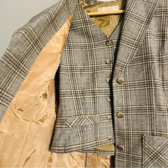 Pendleton Vintage Plaid Wool Blazer and Vest Size Medium - Picture 4 of 11